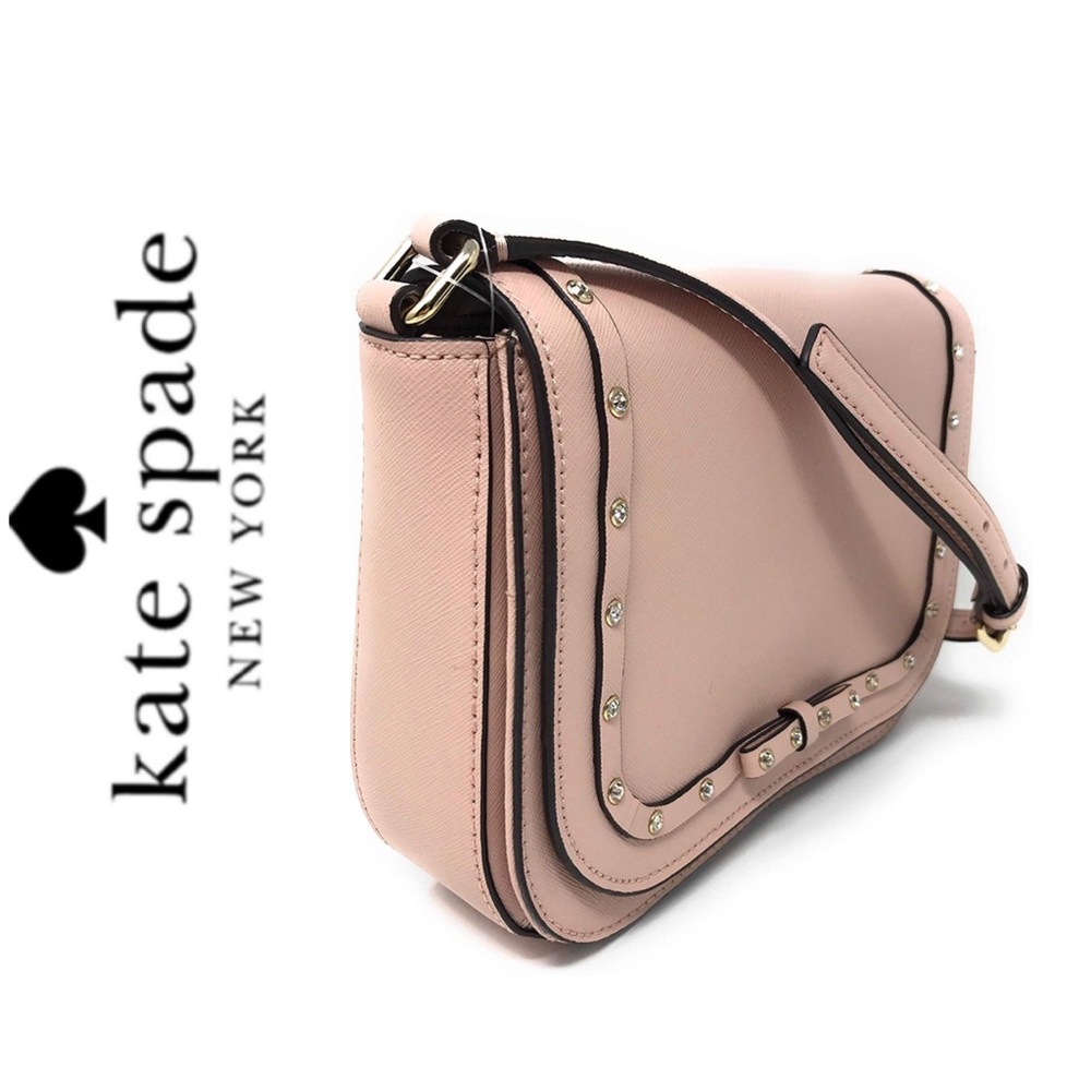 NWT Kate Spade Leather jeweled crossbody blush - Picture 4 of 7